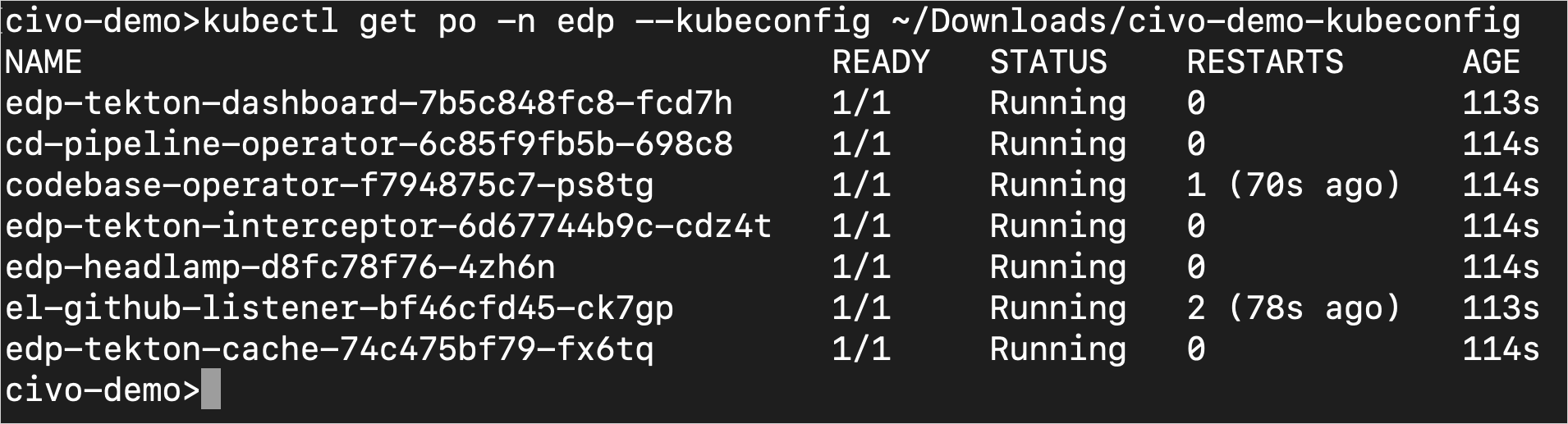 KubeRocketCI pods