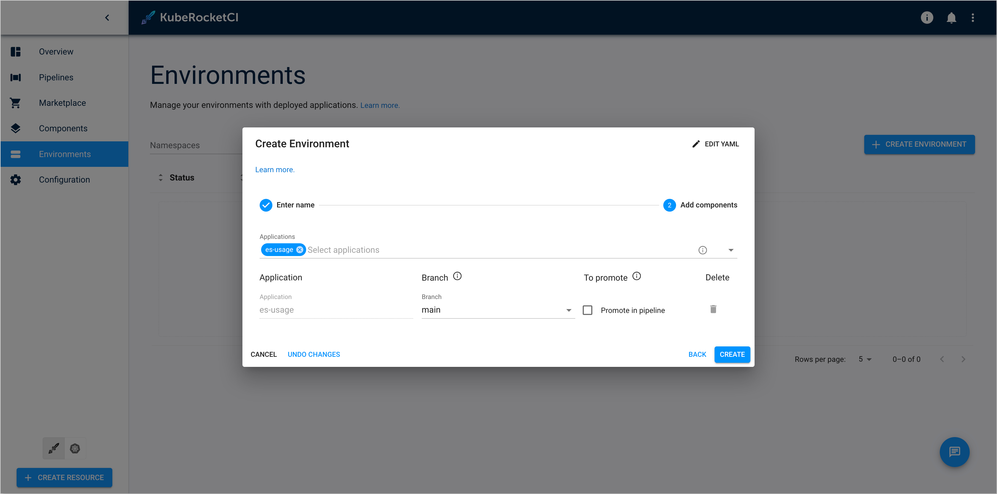 CD Pipeline Add Application