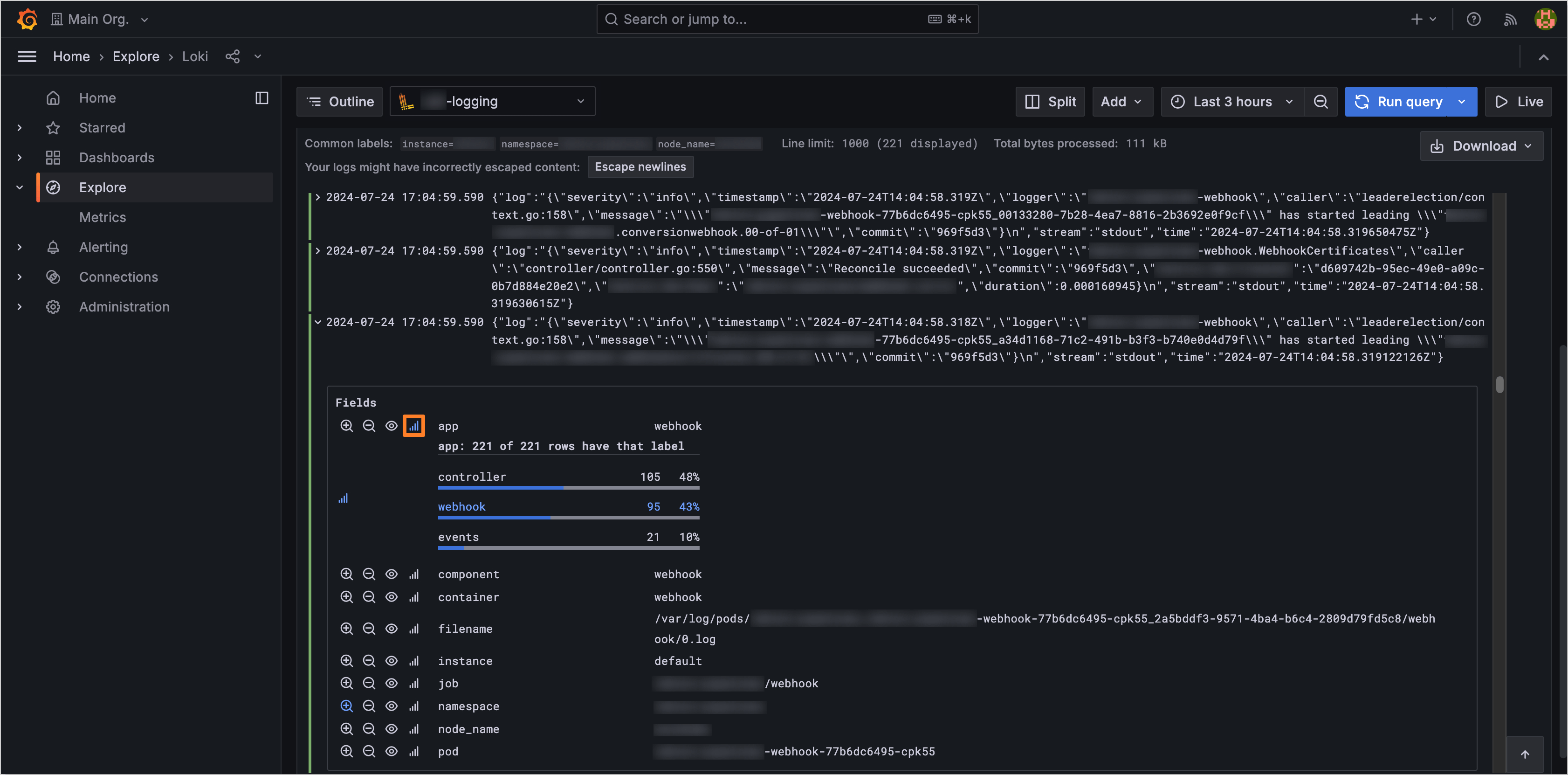 Ad-hoc stat example