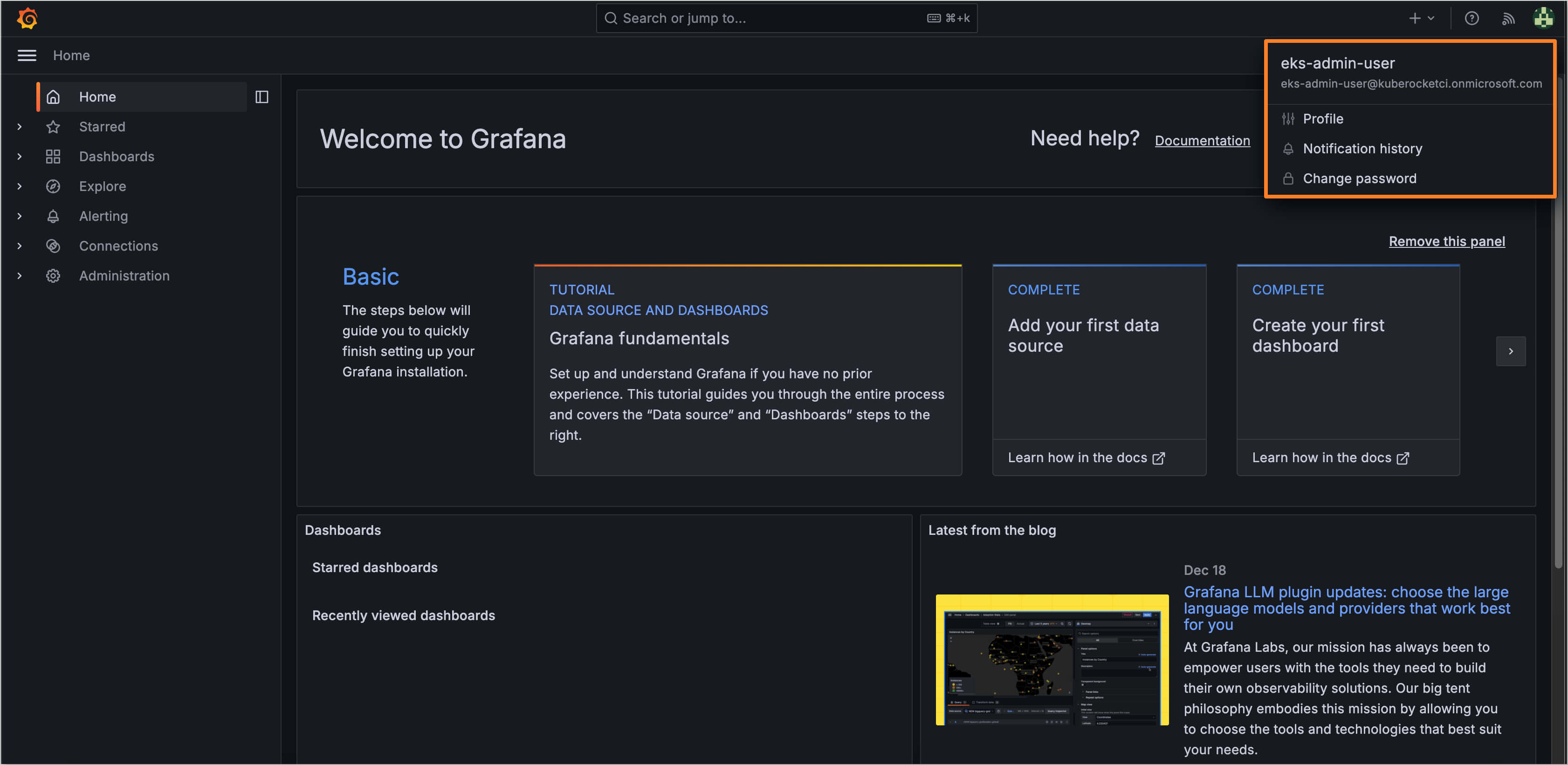 Grafana login