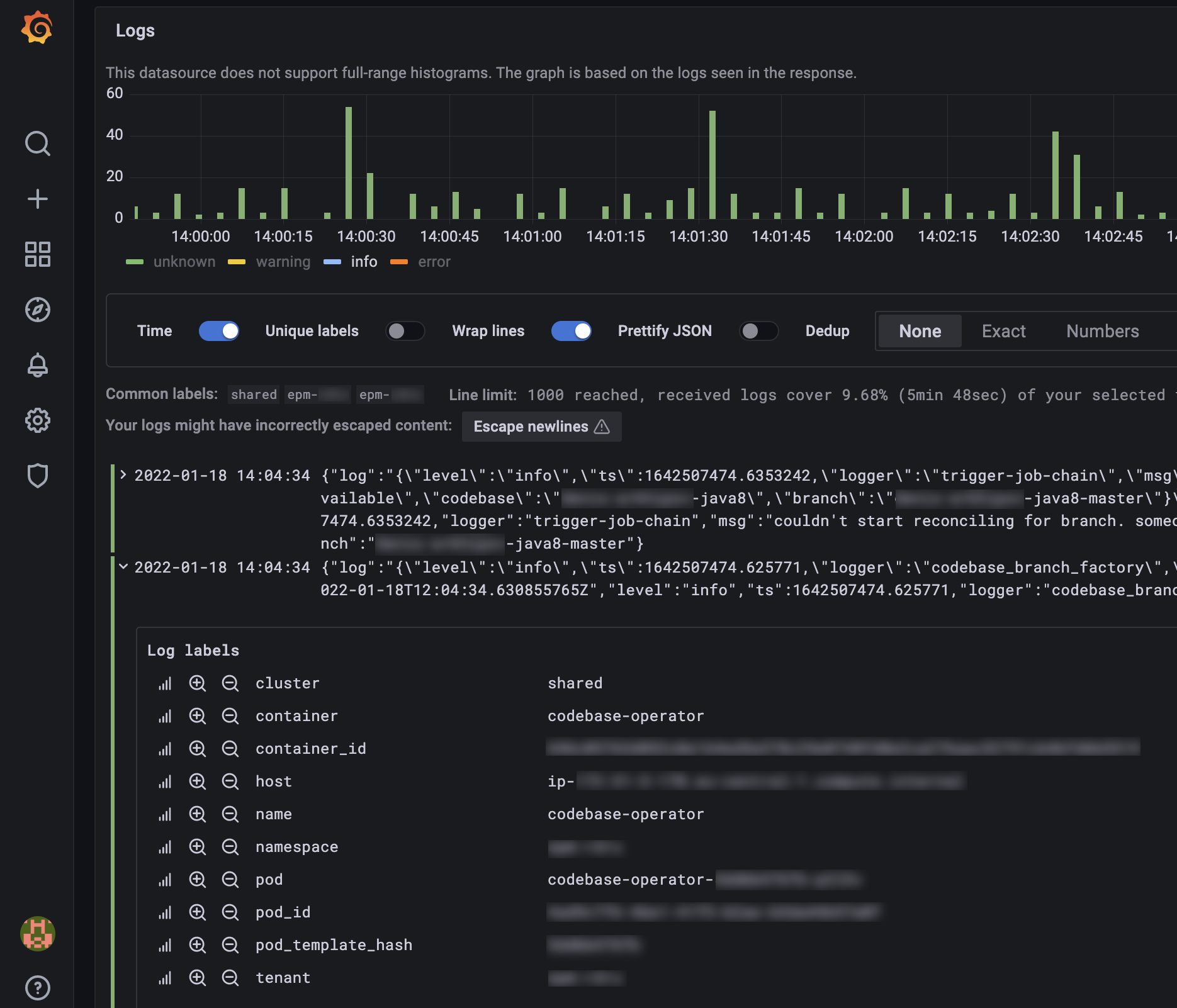 Logs example