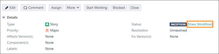 View Jira workflow