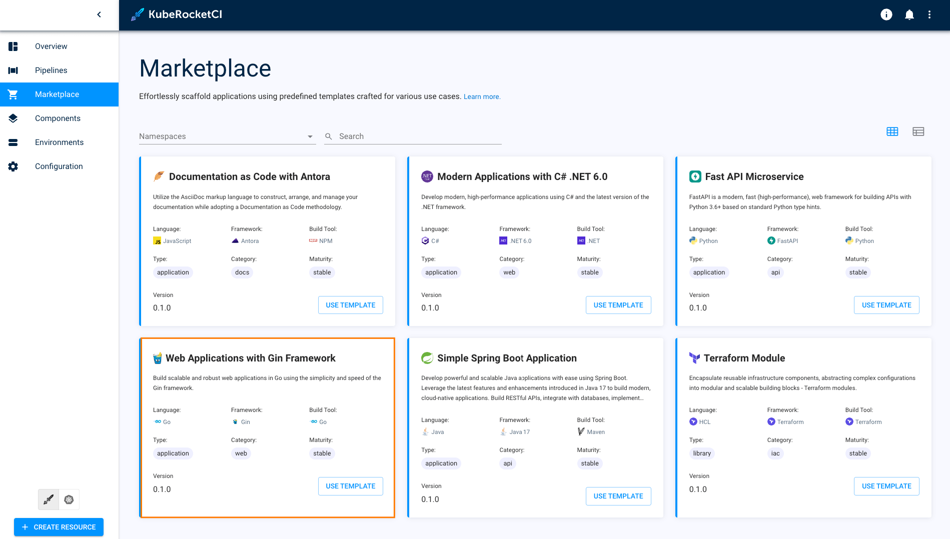 Marketplace applications