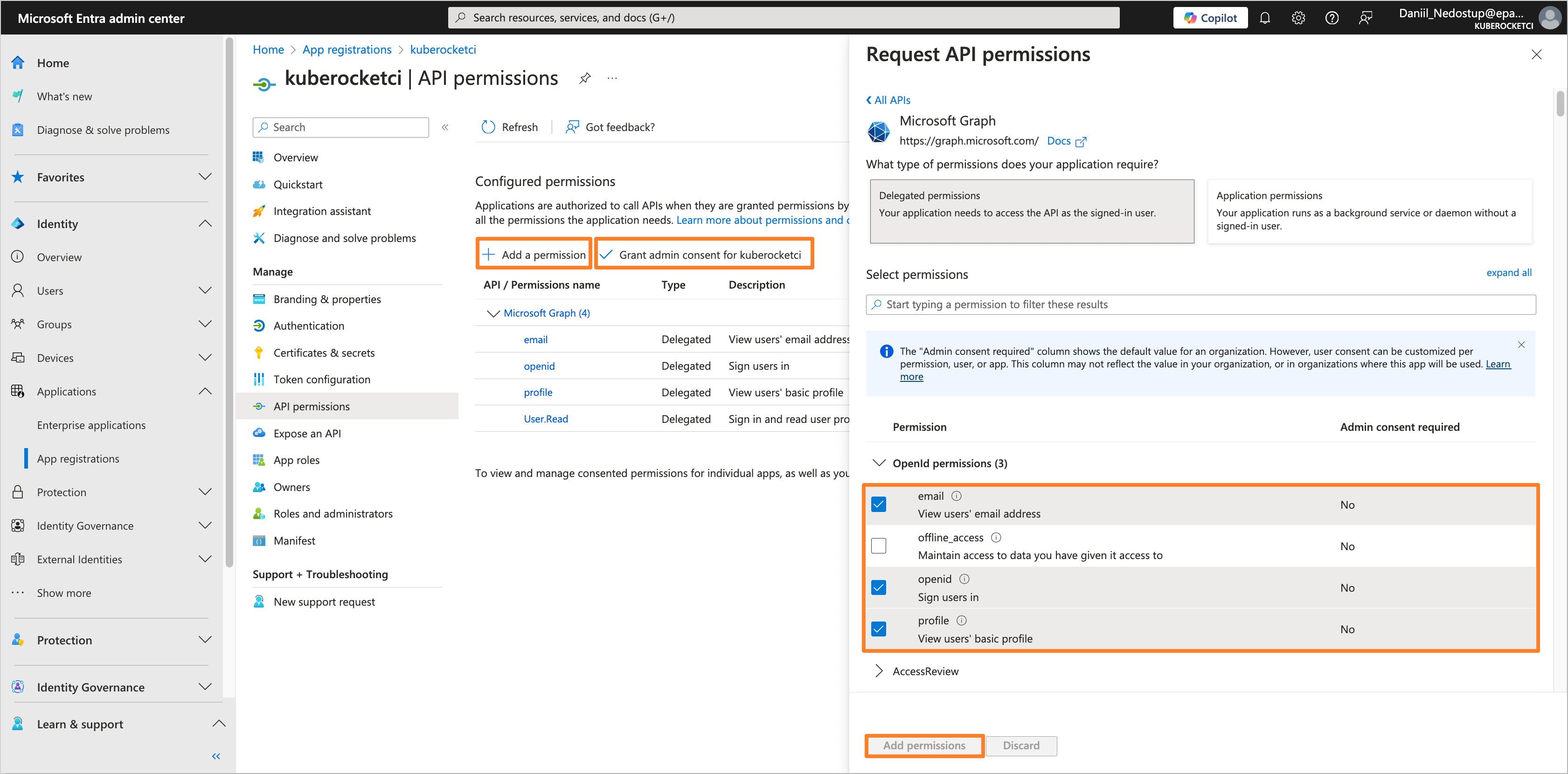 OpenID Permissions