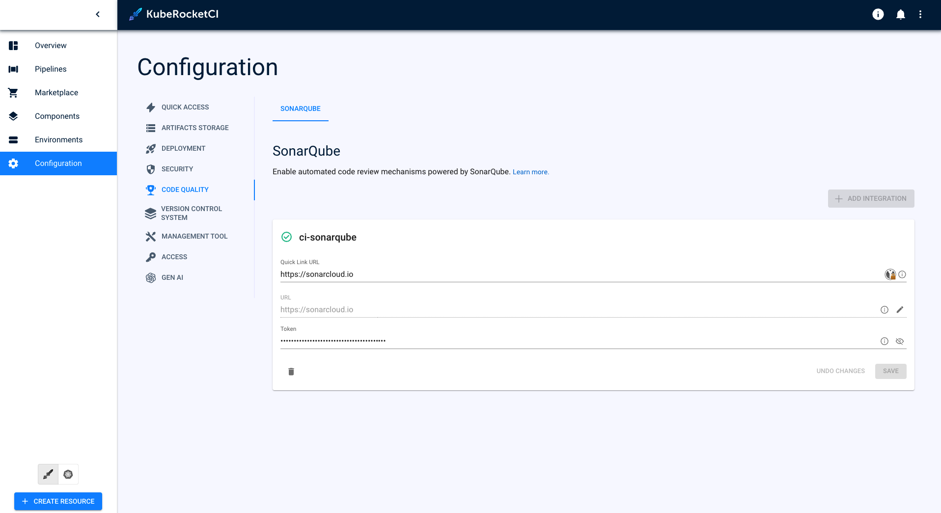 SonarQube integration