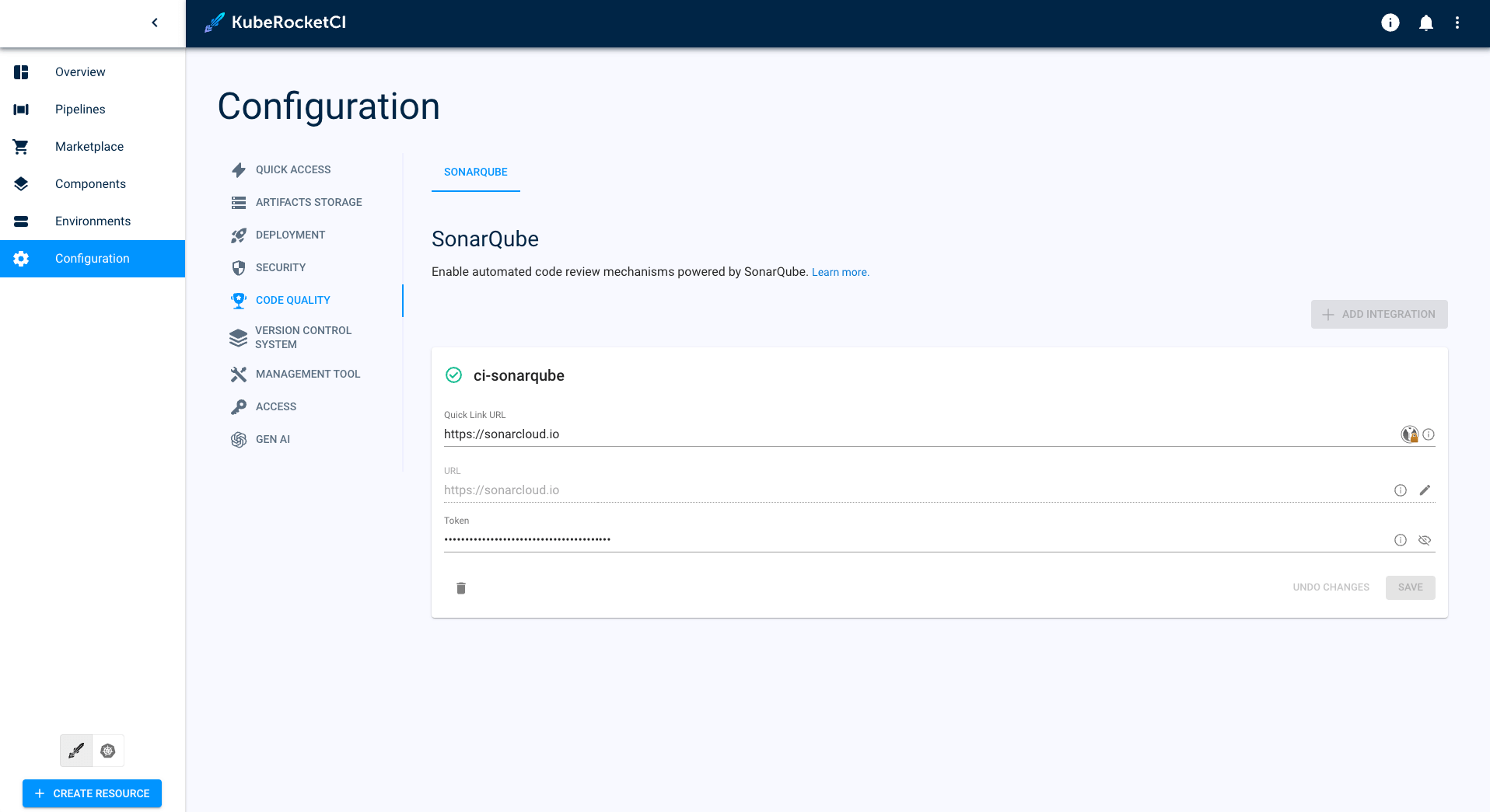 SonarQube integration