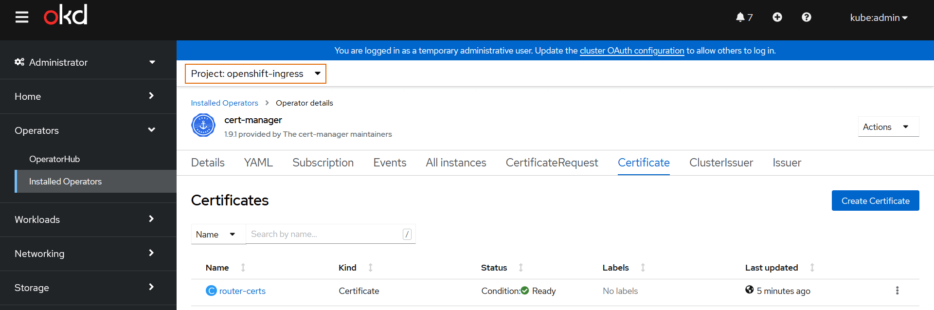 Cert-Manager Certificate Status